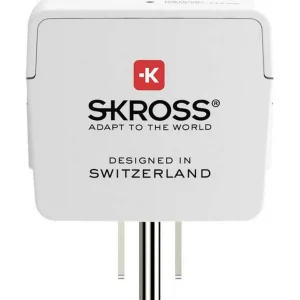 Adaptateur secteur de voyage Europe vers USA + Double chargeur USB - Blanc