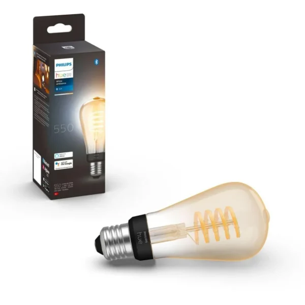 Ampoule LED connectée HUE White Ambiance E27 7W Filament