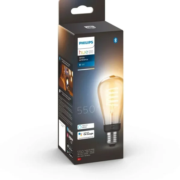 Ampoule LED connectée HUE White Ambiance E27 7W Filament