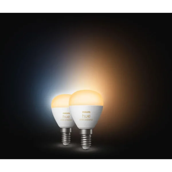 Ampoule LED connectée HUE White Ambiance E14 Luster 5.1W x2