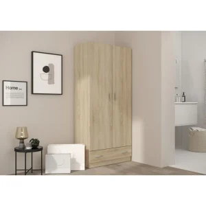 Armoire 2 portes 1 tiroir L78cm HOUSTON