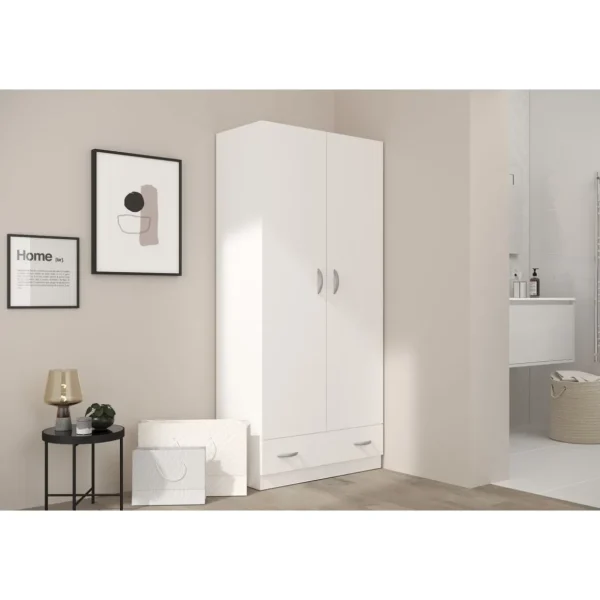 Armoire 2 portes 1 tiroir L78cm HOUSTON