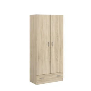 Armoire 2 portes 1 tiroir L78cm HOUSTON