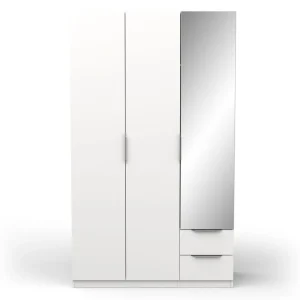 Armoire 3 portes 2 tiroirs 1 miroir L119 cm THIBAULT