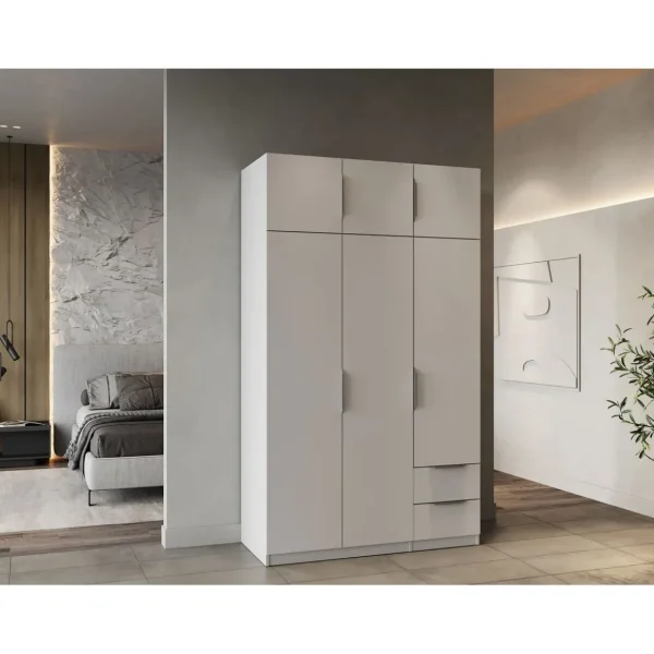 Armoire 6 portes 2 tiroirs L119 cm THIBAULT