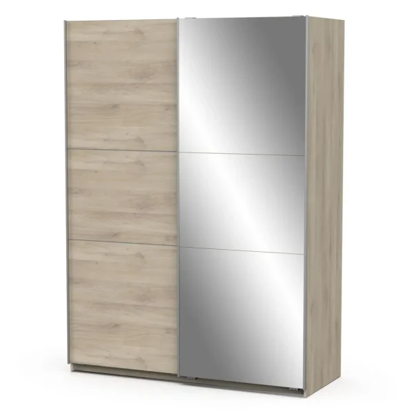 Armoire 2 portes coulissantes 1 miroir L150cm THIBAULT