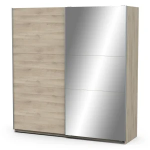 Armoire 2 portes coulissantes 1 miroir L200 cm THIBAULT