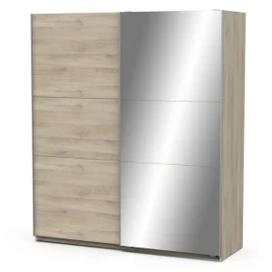 Armoire 2 portes coulissantes 1 miroir L180 cm THIBAULT