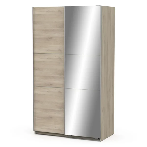 Armoire 2 portes coulissantes 1 miroir L120 cm THIBAULT