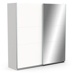 Armoire 2 portes coulissantes 1 miroir L200 cm THIBAULT