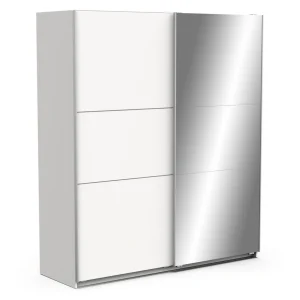 Armoire 2 portes coulissantes 1 miroir L180 cm THIBAULT