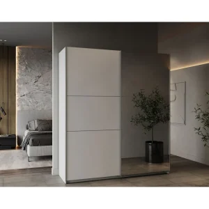 Armoire 2 portes coulissantes 1 miroir L180 cm THIBAULT