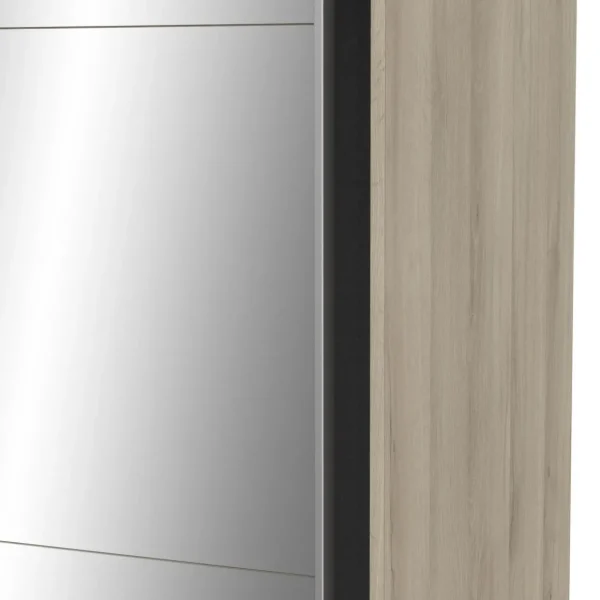 Armoire 2 portes coulissantes 1 miroir L120 cm THIBAULT