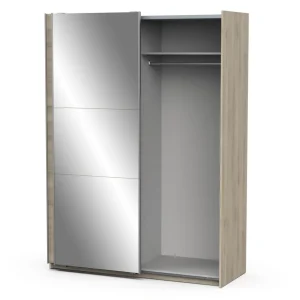 Armoire 2 portes coulissantes 1 miroir L150cm THIBAULT