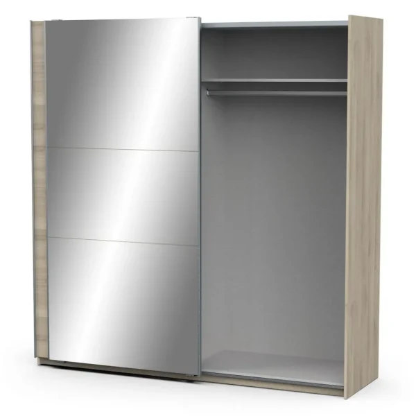 Armoire 2 portes coulissantes 1 miroir L200 cm THIBAULT