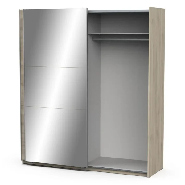 Armoire 2 portes coulissantes 1 miroir L180 cm THIBAULT