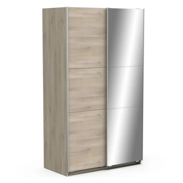 Armoire 2 portes coulissantes 1 miroir L120 cm THIBAULT