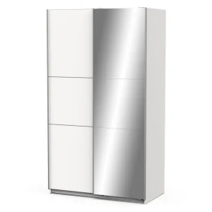 Armoire 2 portes coulissantes 1 miroir L120 cm THIBAULT