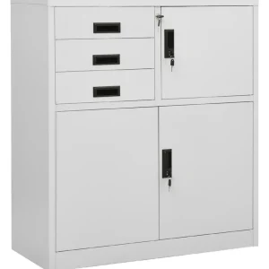 Armoire de bureau Gris clair 90x40x102 cm Acier