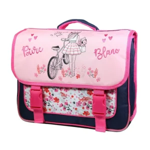 BAGTROTTER Cartable 38 cm Poivre Blanc Rose Vélo