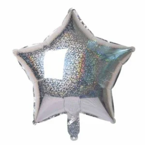 Ballon Gonflable Métallisé Étoile 40cm Argent