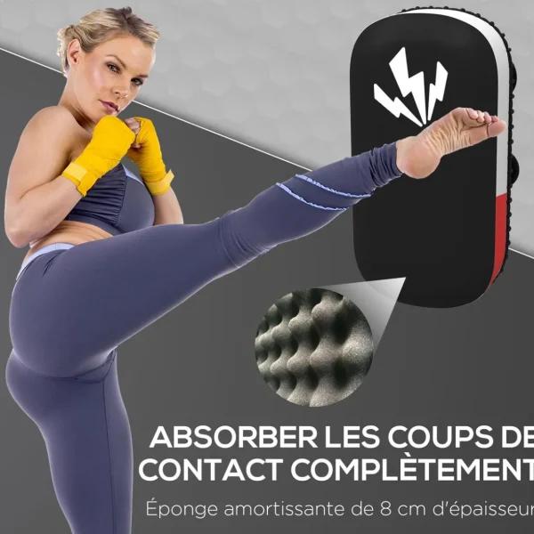 Bouclier de frappe coussin PAO de boxe Muay Thai Karaté Taekwondo Kickboxing