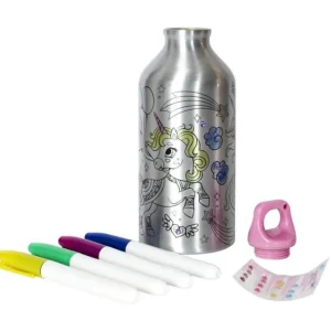 Bouteille de Transport à Colorier Licorne 55cl Argent