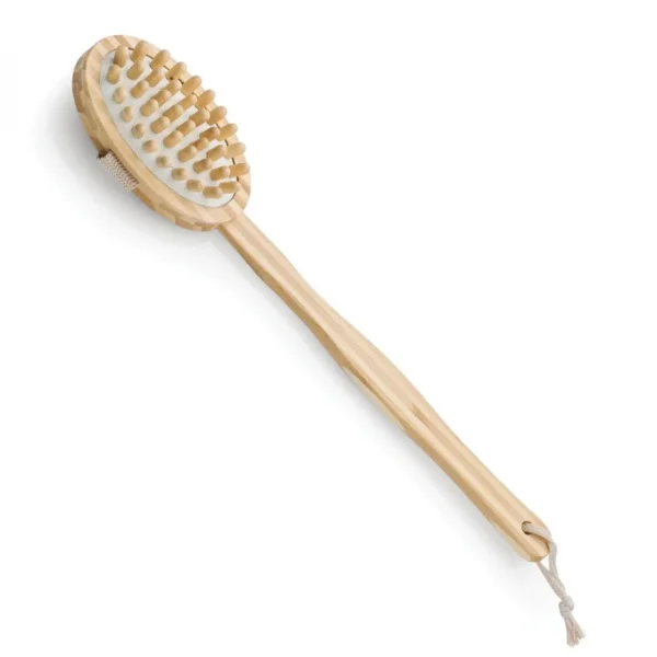 Brosse de massage et de drainage, anti-cellulite en bambou 42 cm avec manche amovible et poignée de maintien
