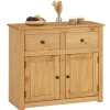 Buffet CANCUN commode en bois style maison de campagne, avec 2 portes et 2 tiroirs en pin massif finition teinté