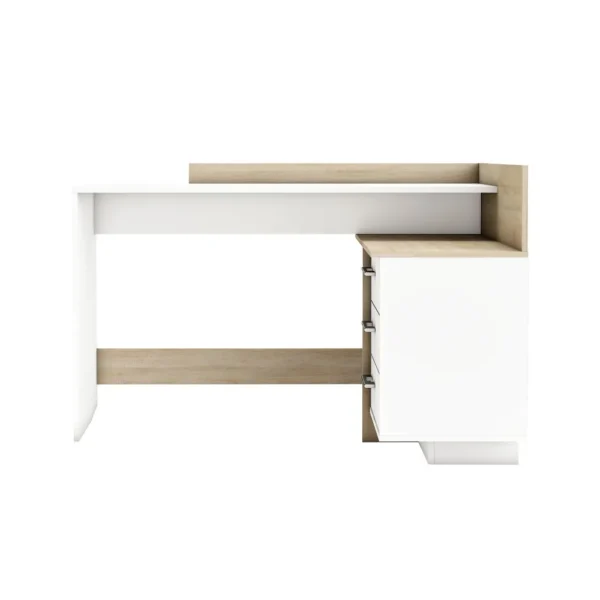 Bureau d'angle 3 tiroirs et rangements L128cm PITA