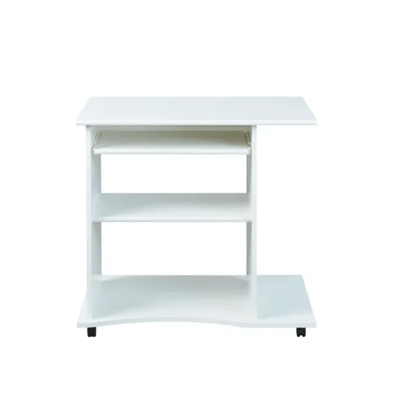 Bureau droit informatique avec tablette coulissante et roulettes L80cm ADRIEN