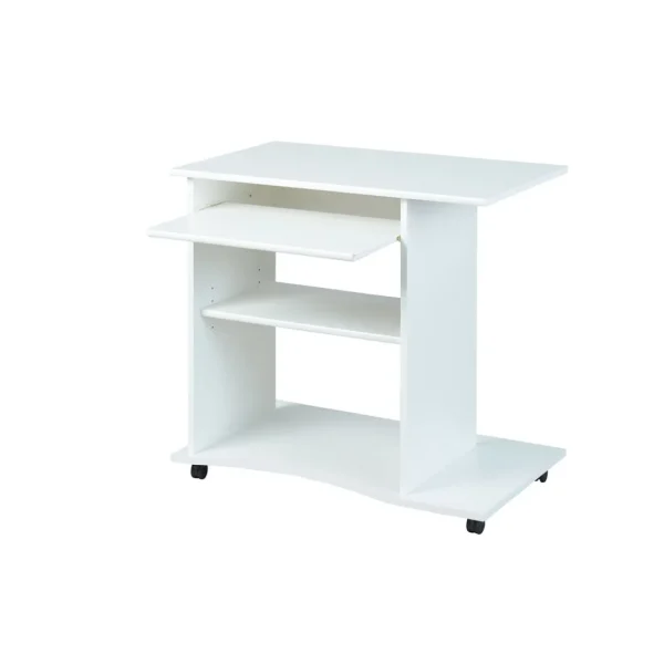 Bureau droit informatique avec tablette coulissante et roulettes L80cm ADRIEN