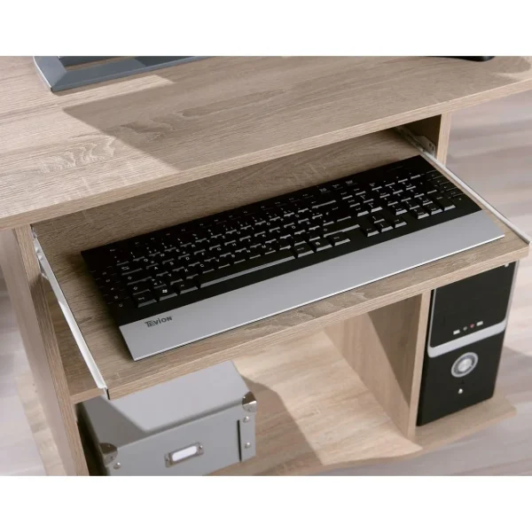 Bureau droit informatique avec tablette coulissante et roulettes L80cm ADRIEN