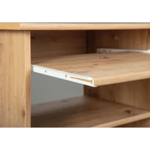 Bureau droit informatique avec tablette coulissante et roulettes L80cm ADRIEN