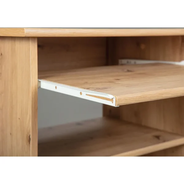 Bureau droit informatique avec tablette coulissante et roulettes L80cm ADRIEN