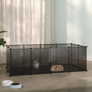 Cage pour petits animaux Noir 144x74x46,5 cm PP et Acier