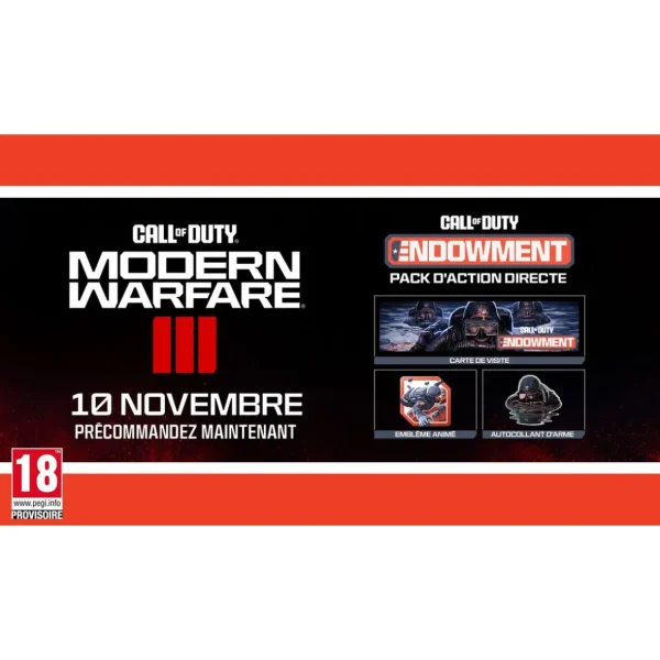 Call Of Duty : Modern Warfare III Édition Endowment Exclusivité Auchan PS4