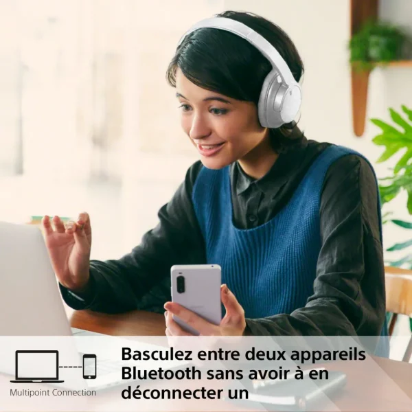 Casque Avec fil et sans fil Arceau Appels/Musique USB Type-C Bluetooth - Blanc