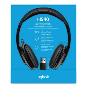 Casque H540 Filaire, Ecouteurs Stéréo Anti-Parasites, USB, pour PC/Mac