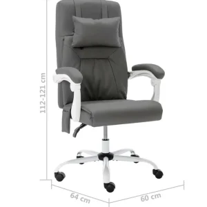 Chaise de bureau de massage Gris Similicuir