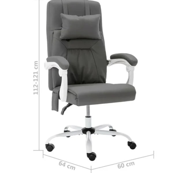 Chaise de bureau de massage Gris Similicuir