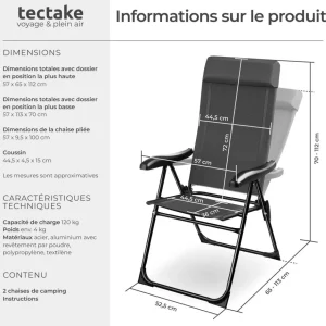 Chaise de camping pliable MÜRITZ en aluminium avec appui-tête