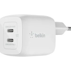 Chargeur secteur 45W USB-C pour samsung et apple Blanc