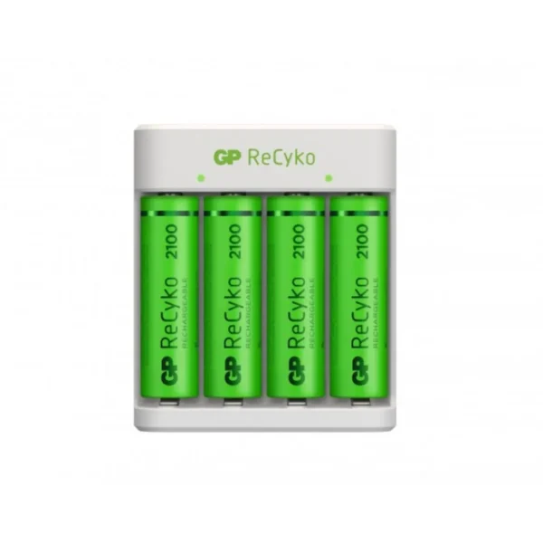 Chargeur USB E411+4Accus AA 2100 MAH - Blanc