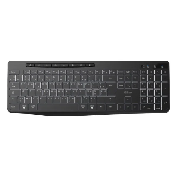 Clavier rétroéclairé sans fils silencieux - Noir