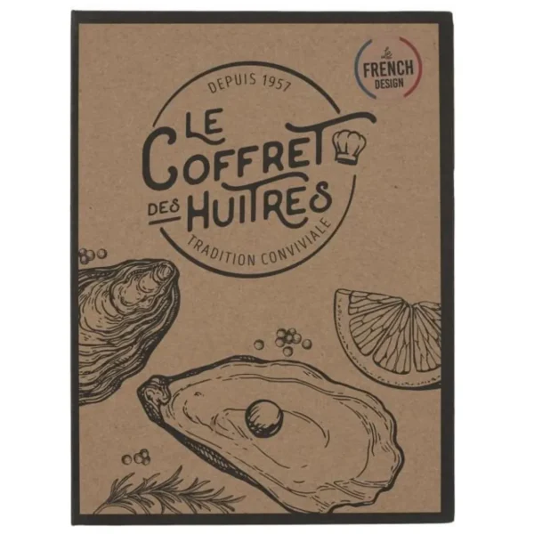 Coffret Huîtres Couteau & 4 Fourchettes 14cm Naturel