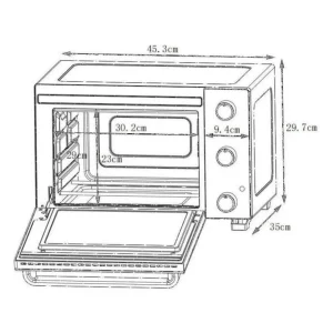 CONTINENTAL EDISON CEMF22B - Minifour electrique 22L noir - 1300W - Rotissoire, Convection naturelle