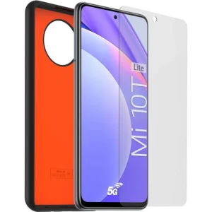 Coque + Verre trempé pour Xiaomi Mi 10T Lite - Noir/Orange