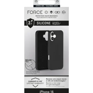 Coque iPhone 16 MagSafe siliconne Noir