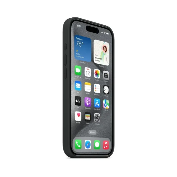 Coque iPhone 15 Pro Max MagSafe silicone Noir